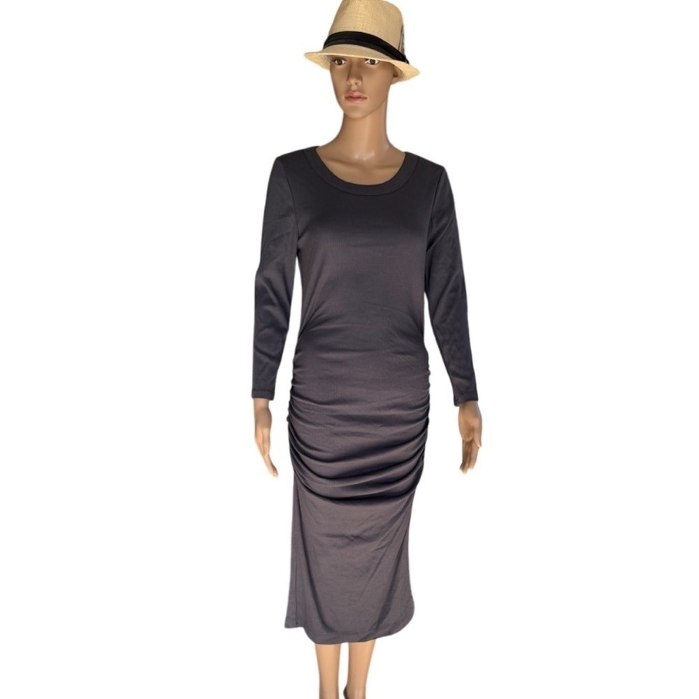 ⛱️🔥Michael Stars - Charcoal Christina Ribbed Midi Dress - L
